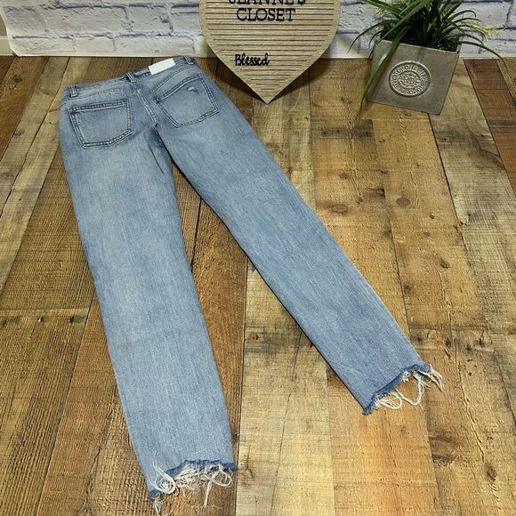 PISTOLA JEANS WOMENS SIZE 25 P6027AXS-WSP Distressed Raw Hem Straight - Picture 8 of 12